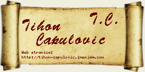 Tihon Capulović vizit kartica